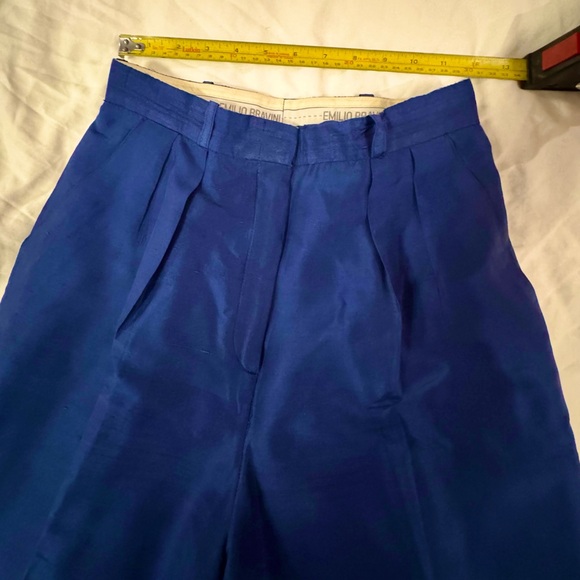 Rare 1970s Emilio Bravini Vintage 100% Silk tailored pants. - Picture 10 of 13